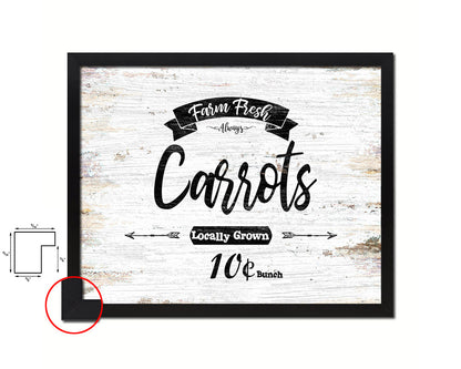 Farm Fresh Carrots Vintage Sign Fine Art Paper Prints Wood Frame Wall Art Decor Gifts