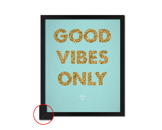 Good Vibes Only Quote Framed Print Wall Decor Art Gifts