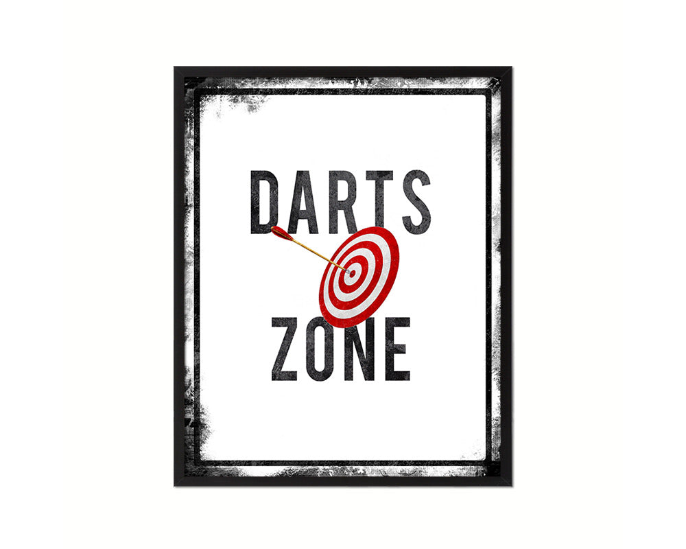 Darts Zone Notice Danger Sign Framed Print Home Decor Wall Art Gifts