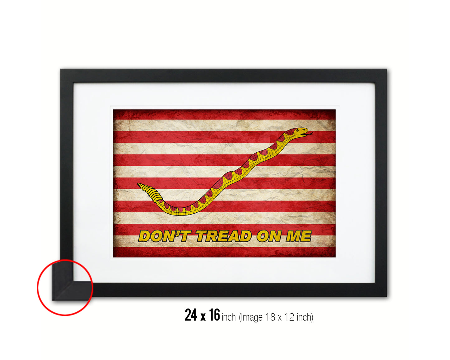 Gadsden First Navy Jacks Dont tread on Me Vintage Military Flag Framed Print Art
