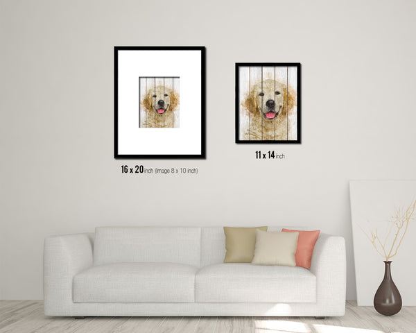 Jindo Dog Puppy Portrait Framed Print Pet Watercolor Wall Decor Art Gifts
