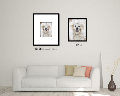 Golden Retriever Dog Puppy Portrait Framed Print Pet Watercolor Wall Decor Art Gifts