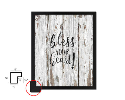 Bless your heart Quote Framed Artwork Print Home Decor Wall Art Gifts