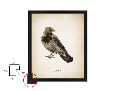 Crow Vintage Bird Fine Art Paper Prints Home Decor Wall Art Gifts