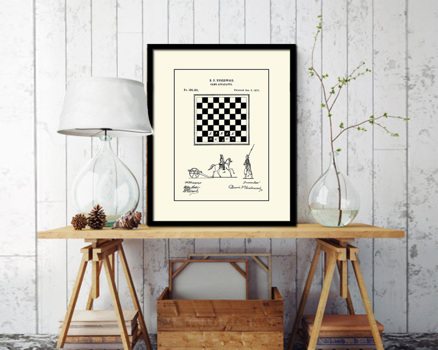 Game Apparatus Toy Vintage Patent Artwork Black Frame Print Gifts