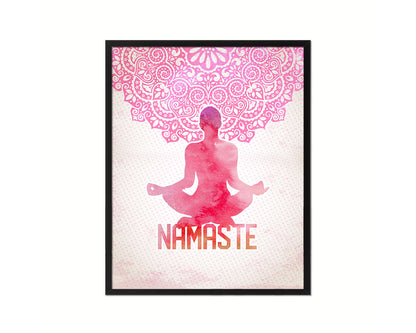 Double Pigeon Pose Fire Log Pose Agnistambhasana Yoga Wood Framed Print Wall Decor Art Gifts