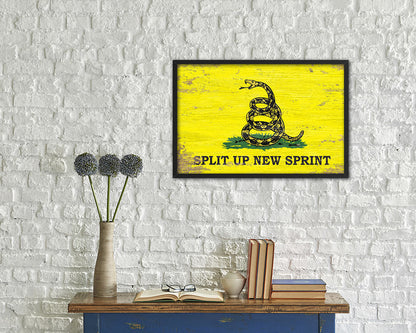 Split up New Sprint Shabby Chic Military Flag Framed Print Decor Wall Art Gifts