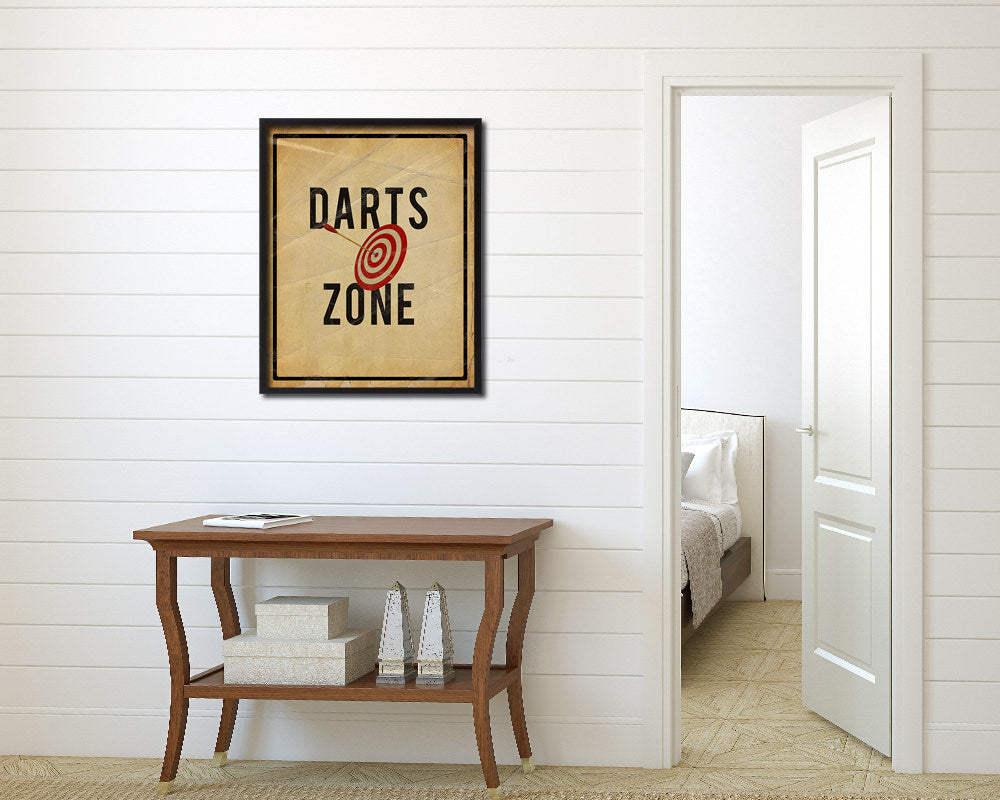 Darts Zone Notice Danger Sign Framed Print Home Decor Wall Art Gifts