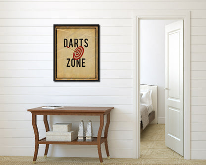 Darts Zone Notice Danger Sign Framed Print Home Decor Wall Art Gifts