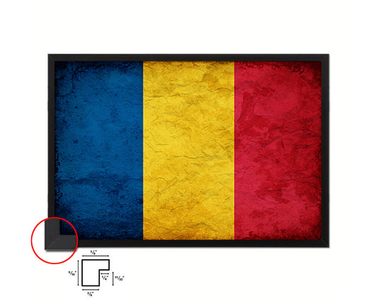 Romania Country Vintage Flag Wood Framed Print Wall Art Decor Gifts