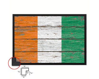 Cote D'Ivoire Country Wood Rustic National Flag Wood Framed Print Wall Art Decor Gifts