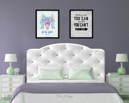 Whether you think you can, Henry Ford Inspirational Quote Framed Print Wall Decor Art Gifts