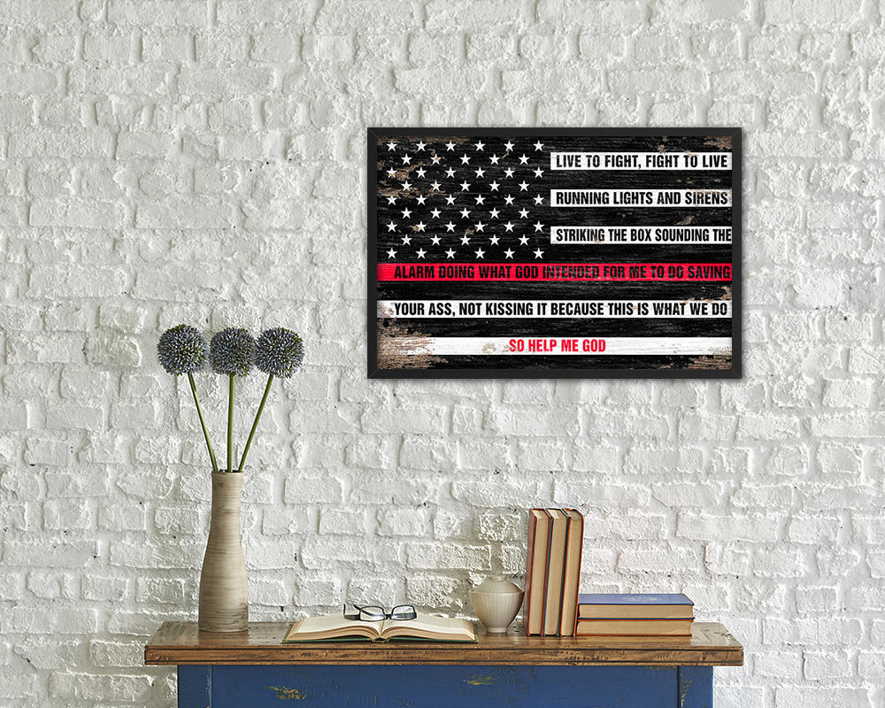 Thin Red Line Honoring Law Enforcement, Powercall Sirens Shabby Chic Military FlagArt