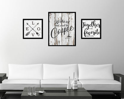 Wake up and smell the coffee Quote Framed Artwork Print Wall Decor Art Gifts