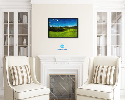 Sweden Golf Course Artwork Painting Print Art Wood Framed Wall Decor Gifts