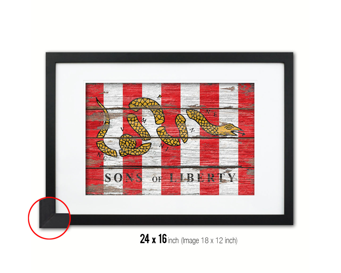 Son of Liberty Wood Rustic Flag Wood Framed Print Wall Art Decor Gifts