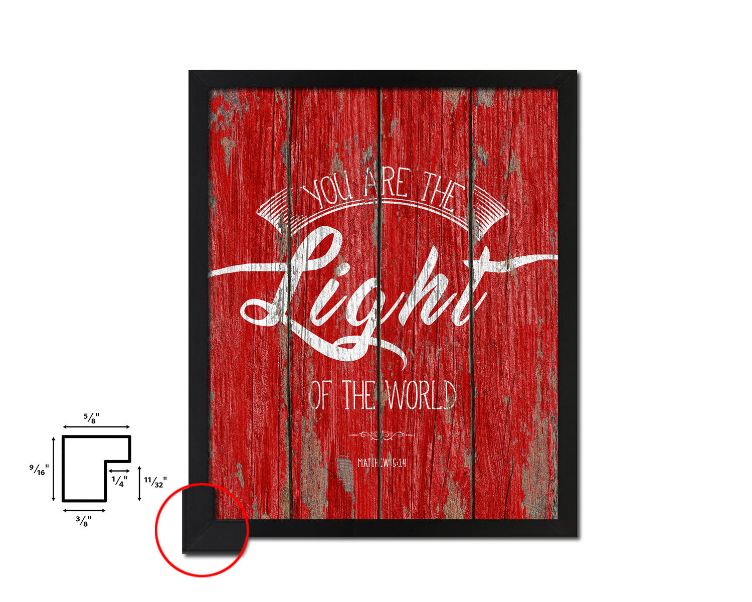 You are the Light of the world Matthew 5:14 Quote Framed Print Home Decor Wall Art Gifts