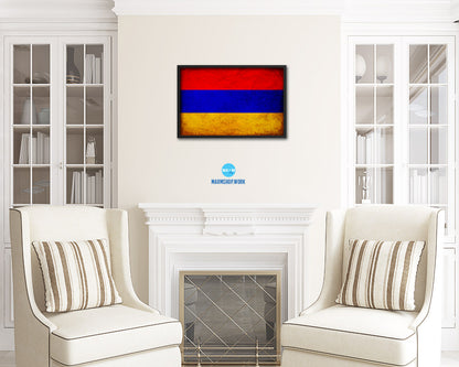 Armenia Country Vintage Flag Wood Framed Print Wall Art Decor Gifts