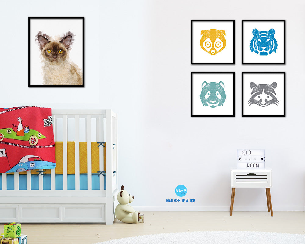 Kitten Cat Kitten Portrait Framed Print Pet Home Decor Custom Watercolor Wall Art Gifts