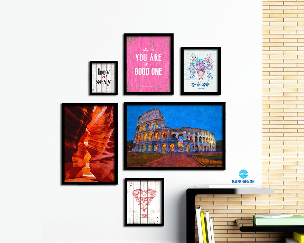 Rome Italy Colosseum Landscape Painting Print Art Frame Home Wall Decor Gifts