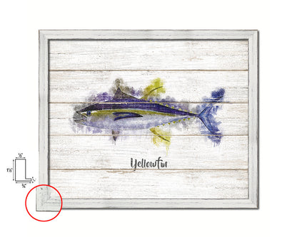 Yellowfin Fish Framed Prints Modern Restaurant Sushi Bar Watercolor Wall Art Decor