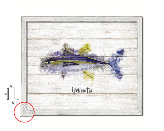 Yellowfin Fish Framed Prints Modern Restaurant Sushi Bar Watercolor Wall Art Decor