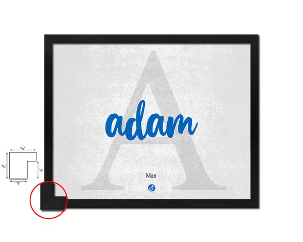 Adam Personalized Biblical Name Plate Art Framed Print Kids Baby Room Wall Decor Gifts