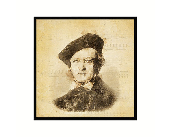 Richard Wagner Vintage Classical Music Black Framed Print Wall Decor Art Gifts