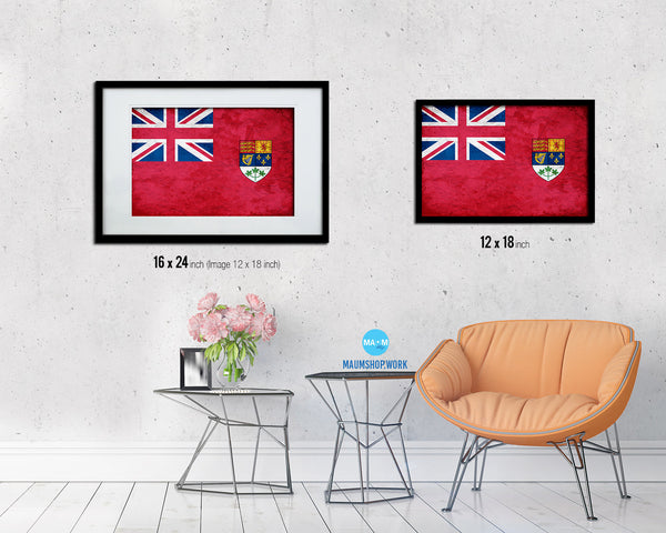 Canadian Red Ensign City Canada Country Vintage Flag Wood Framed Prints Decor Wall Art Gifts