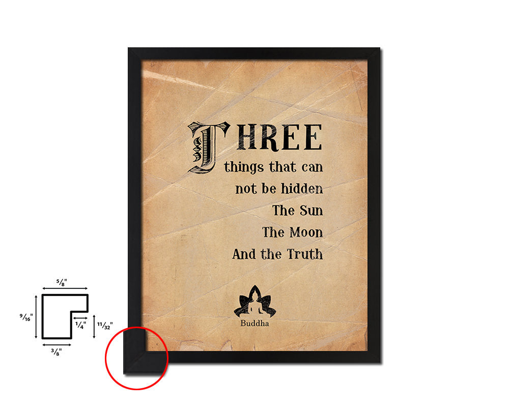 Three things that can not be hidden Quote Paper Artwork Framed Print Wall Decor Art