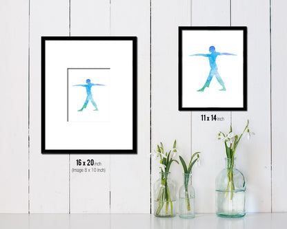 Triangle Preparation Yoga Wood Framed Print Wall Decor Art Gifts
