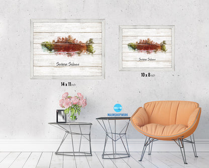 Sockeye Salmon Fish Framed Prints Modern Restaurant Sushi Bar Watercolor Wall Art Decor