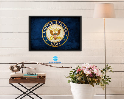 US Navy Seal Vintage Military Flag Framed Print Sign Decor Wall Art Gifts