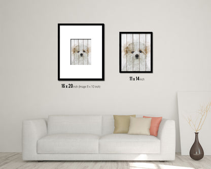 Maltese Dog Puppy Portrait Framed Print Pet Watercolor Wall Decor Art Gifts