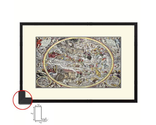 Christian Celestial Hemisphere Atlas Coelestis Andreas Cellarius Old Map Framed Print