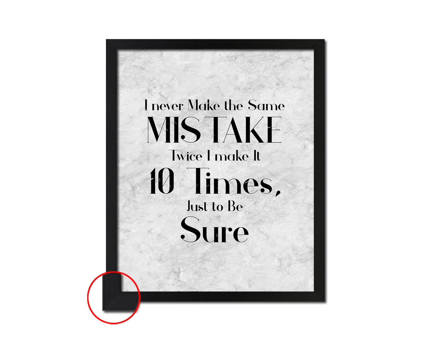 I never make the same mistake Quote Framed Print Wall Art Decor Gifts