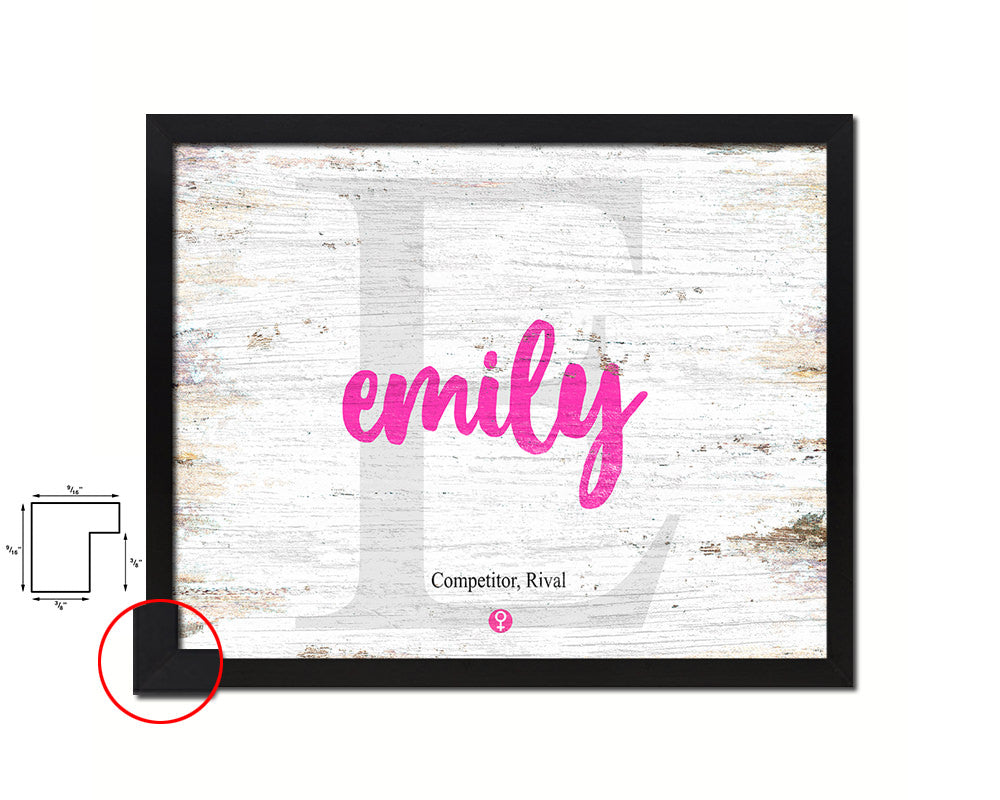 Emily Personalized Biblical Name Plate Art Framed Print Kids Baby Room Wall Decor Gifts