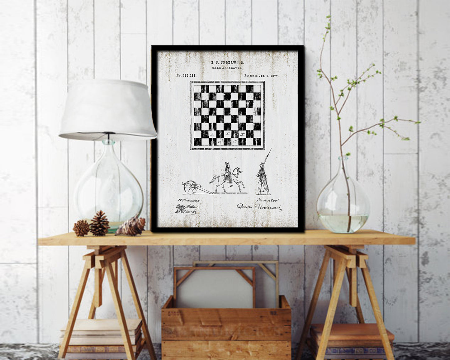 Game Apparatus Toy Vintage Patent Artwork Black Frame Print Gifts