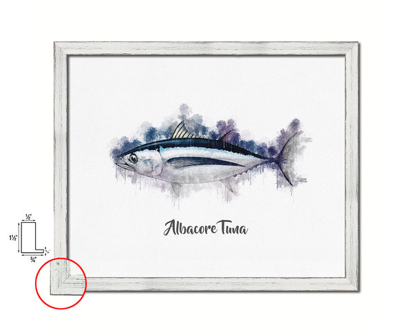 Albacore Tuna Fish Framed Prints Modern Restaurant Sushi Bar Watercolor Wall Art Decor