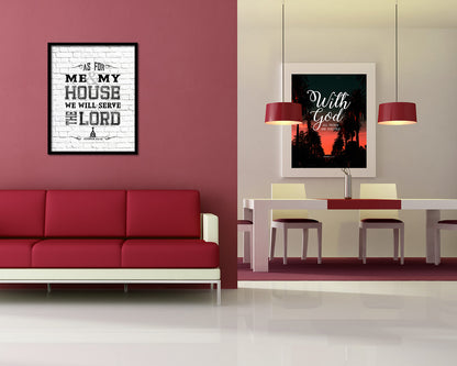 As for me & my house, we will serve the Lord Quote Wood Framed Print Home Decor Wall Art Gifts