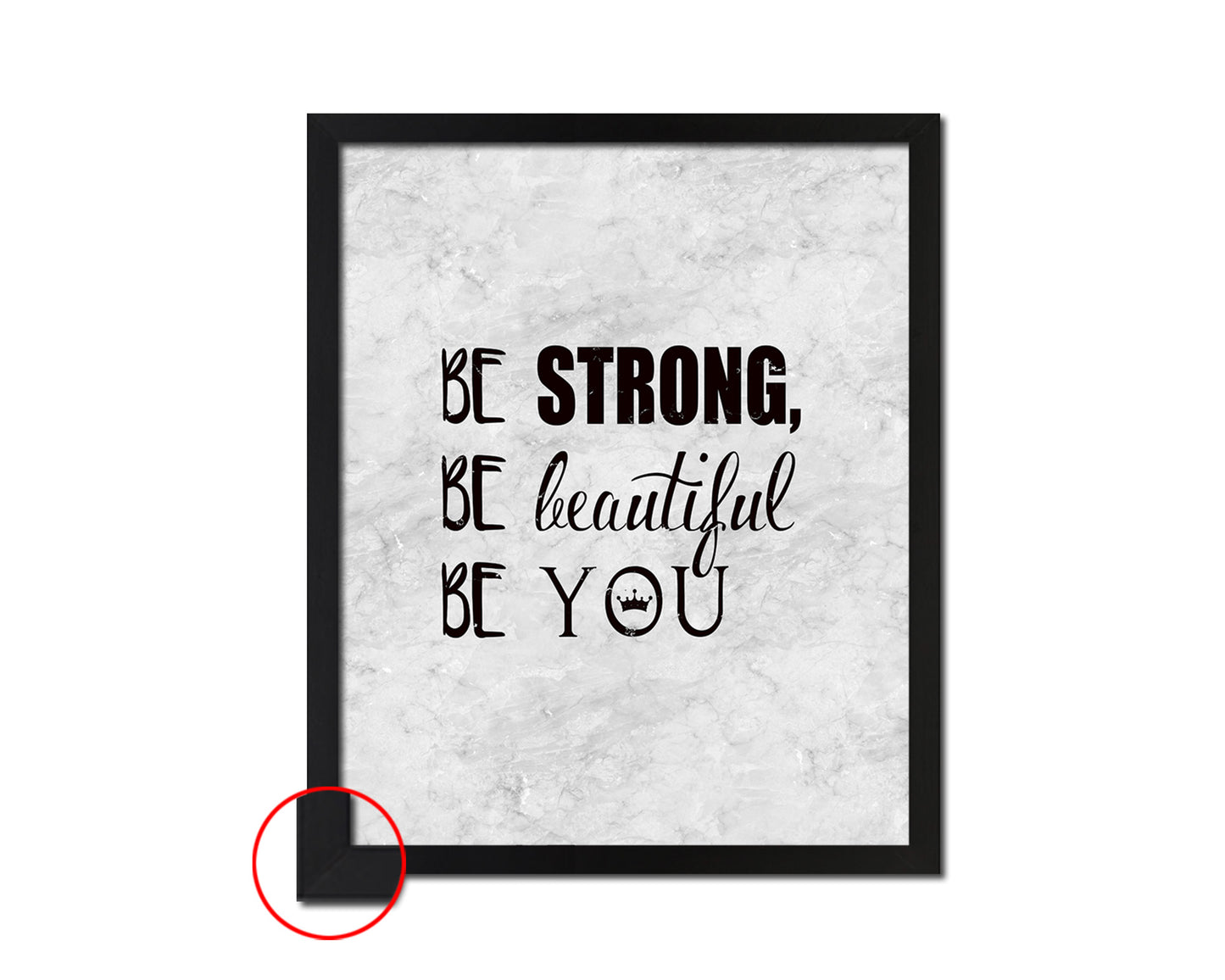 Be strong be beautiful be you Inspirational Quote Framed Print Wall Art Decor Gifts