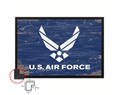 US Air Force Shabby Chic Military Flag Framed Print Decor Wall Art Gifts