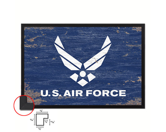 US Air Force Shabby Chic Military Flag Framed Print Decor Wall Art Gifts