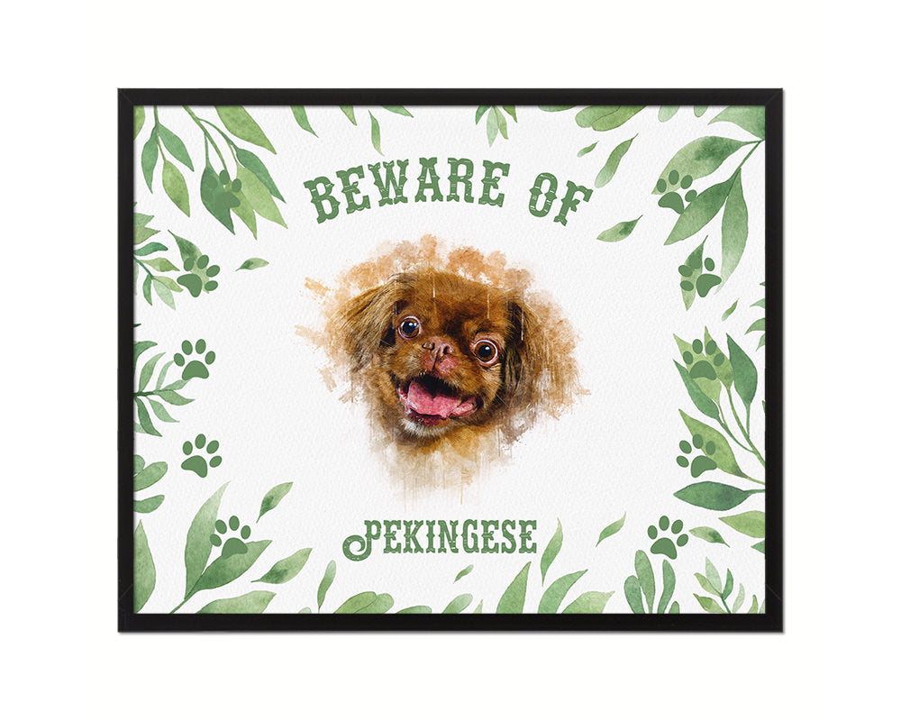 Beware of Maltese Sign Wood Framed Print Wall Art Decor Gifts