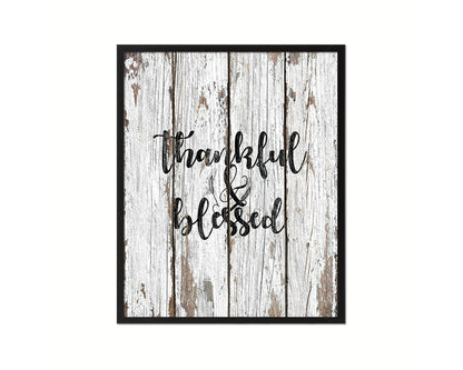 Thankful & Blessed Quote Framed Print Home Decor Wall Art Gifts