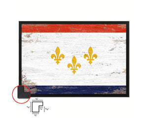 New Orleans  City Louisiana State Shabby Chic Flag Framed Prints Decor Wall Art Gifts