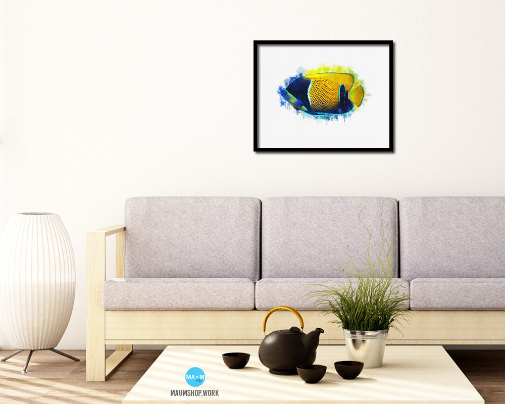Tropical Fish Framed Print Modern Restaurant Sushi Bar Modern Watercolor Wall Art Decor