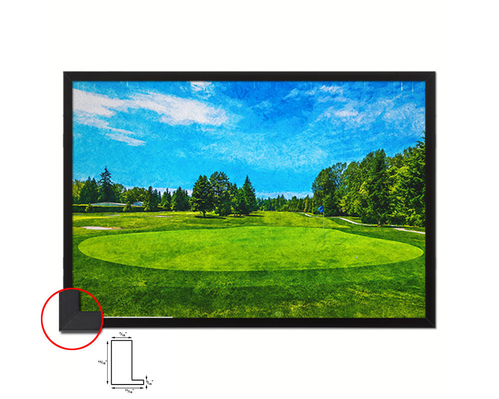Vancouver Golf Course, Canada Artwork Painting Print Art Wood Framed Wall Decor Gifts
