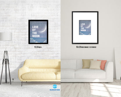 Love by the moon Quote Framed Print Wall Decor Art Gifts
