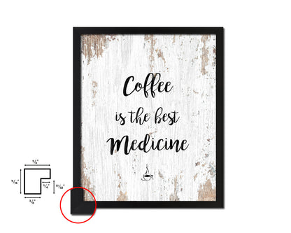 Coffee is the best medicine Quote Framed Artwork Print Wall Decor Art Gifts